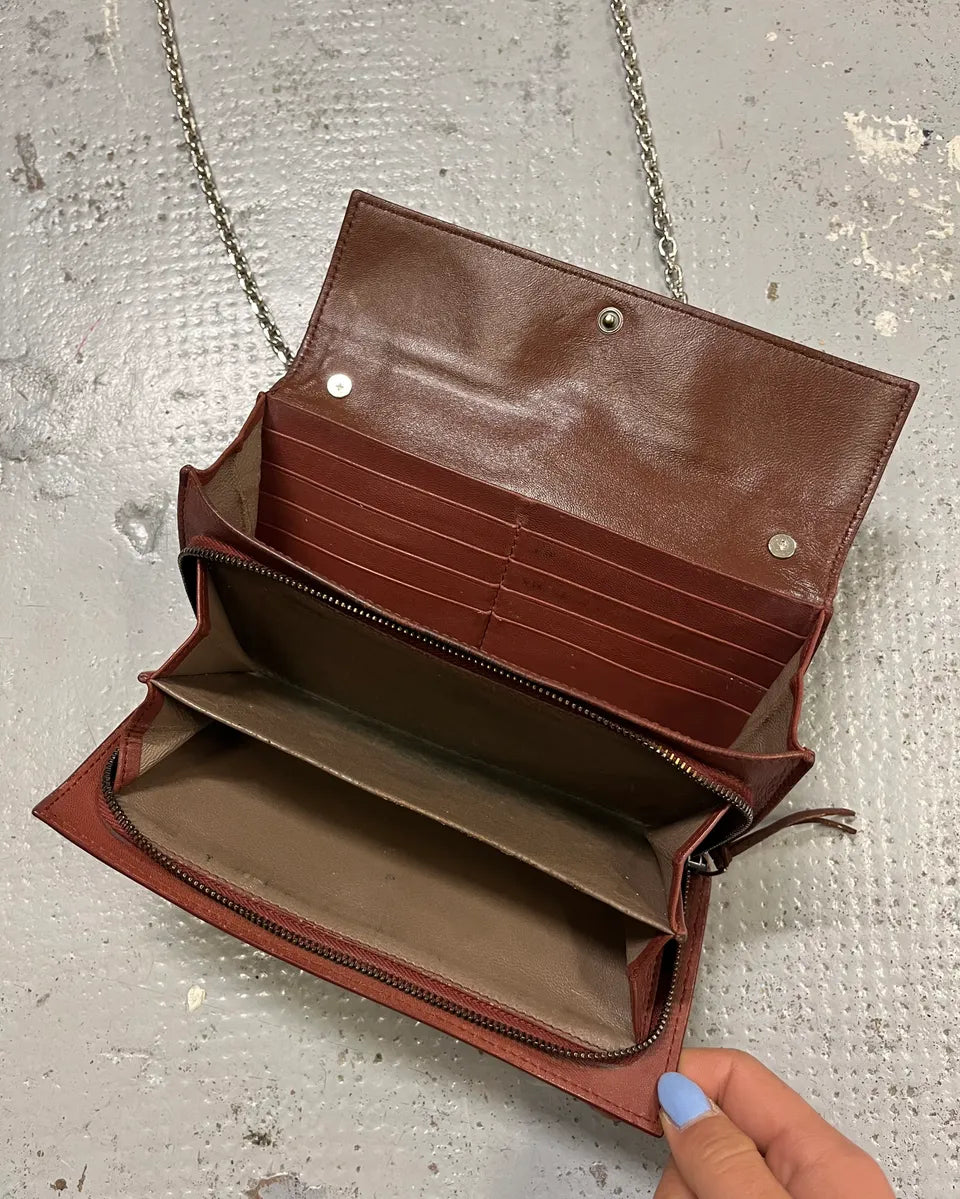 Bottega Veneta Brown Leather Intrecciato Wallet Bag awmzpJa 7