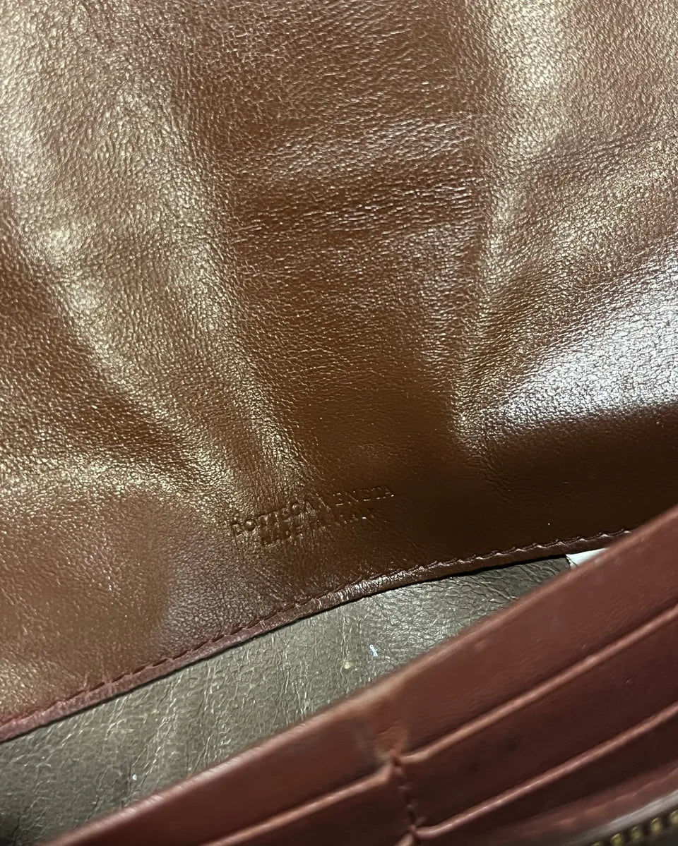 Bottega Veneta Brown Leather Intrecciato Wallet Bag awmzpJa 8