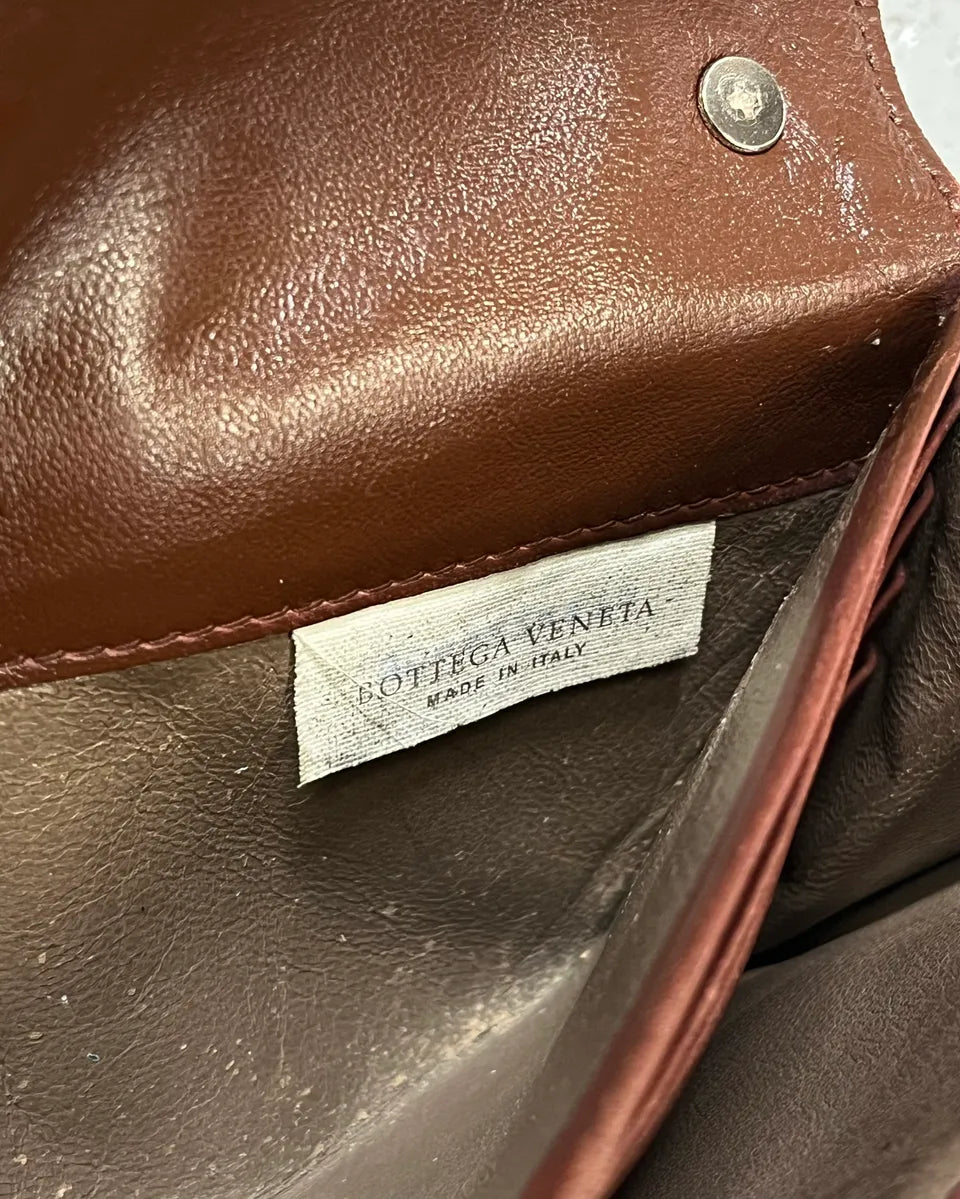 Bottega Veneta Brown Leather Intrecciato Wallet Bag awmzpJa 9