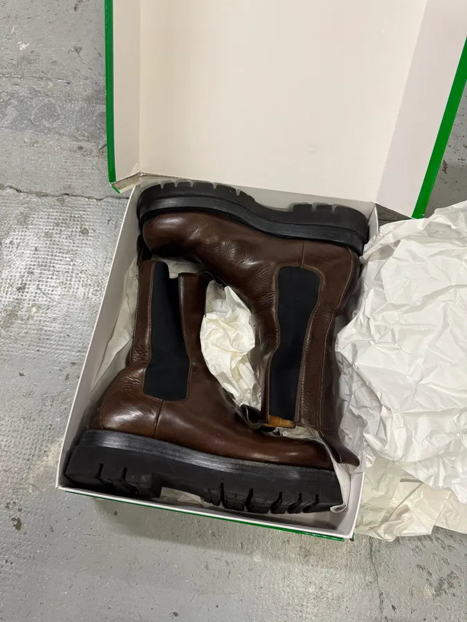 Bottega Veneta Brown Leather Lug Boots (44eu/us10) cLKUrGz 2