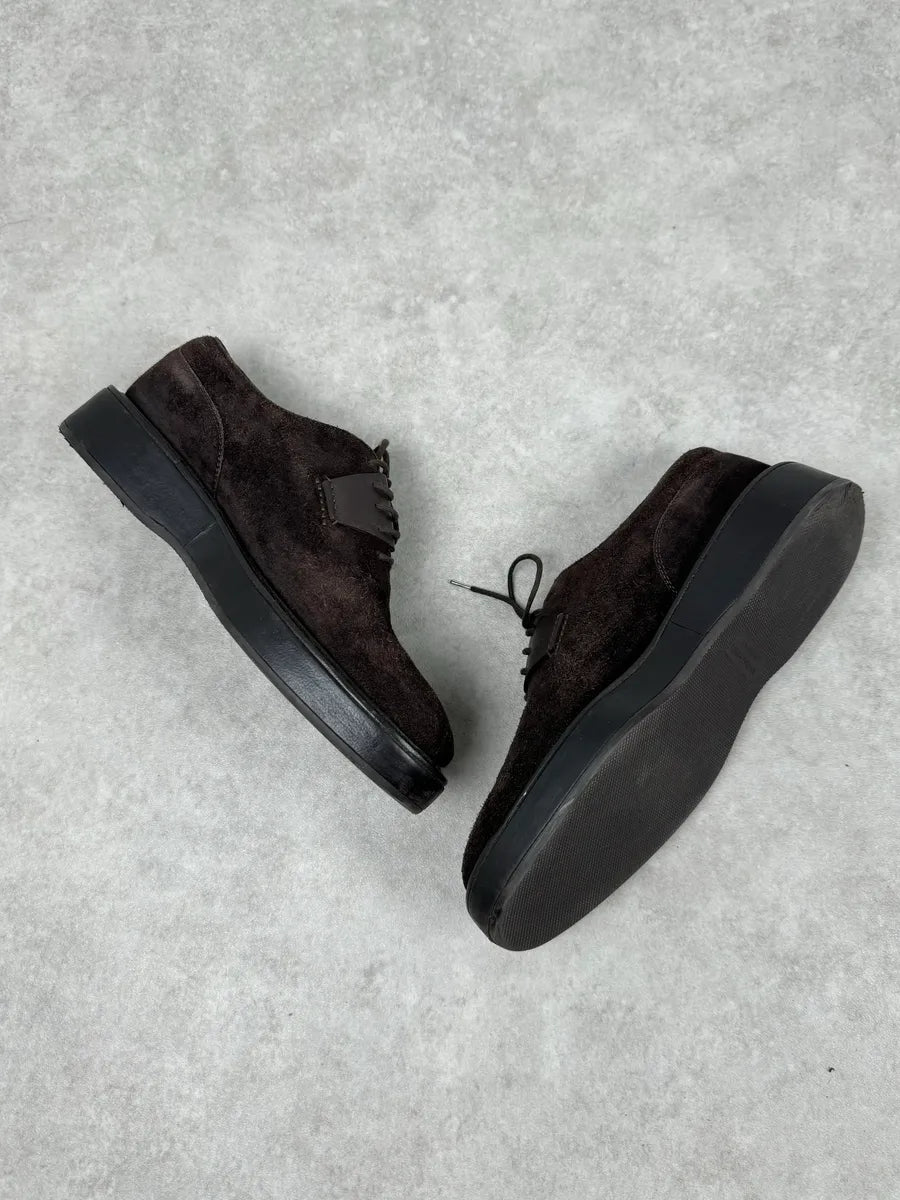 Bottega Veneta Brown Suede Derby Shoes HfSaQLl 6