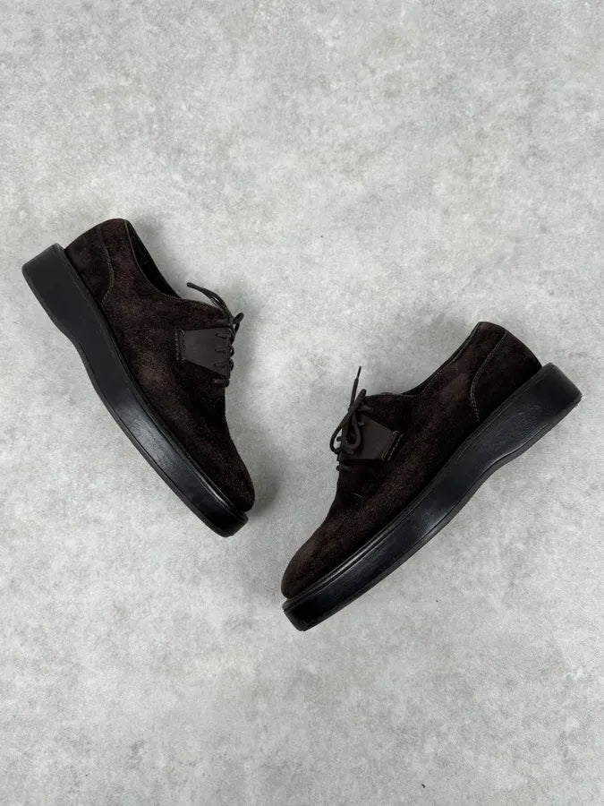 Bottega Veneta Brown Suede Derby Shoes HfSaQLl 5