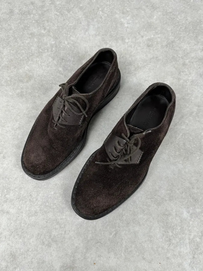 Bottega Veneta Brown Suede Derby Shoes HfSaQLl 3
