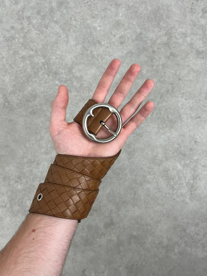 Bottega Veneta Brown Woven Leather Belt UiuGSxf 1