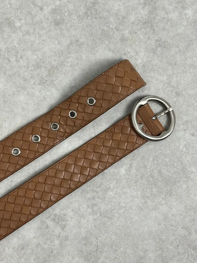 Bottega Veneta Brown Woven Leather Belt UiuGSxf 3