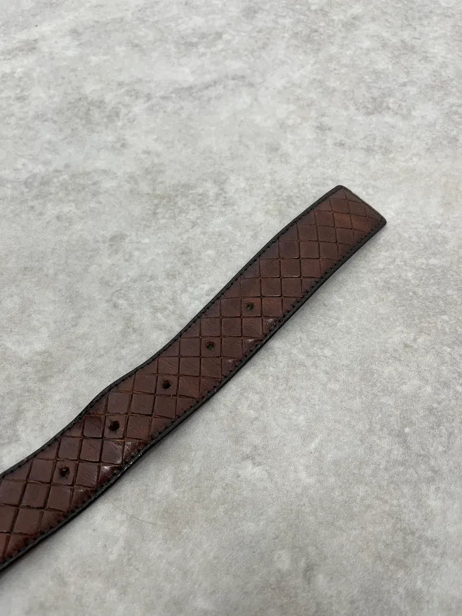 Bottega Veneta Brown Woven Leather Belt sklWIBE 6