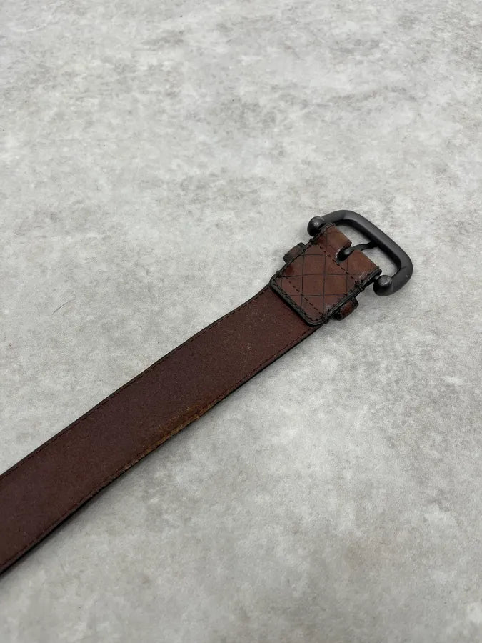 Bottega Veneta Brown Woven Leather Belt sklWIBE 7