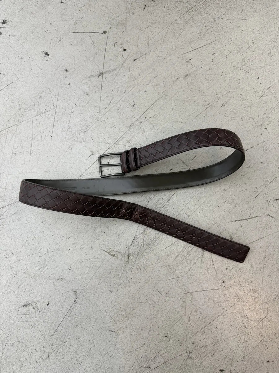 Bottega Veneta Brown Woven Leather Belt WvVHuQL 2