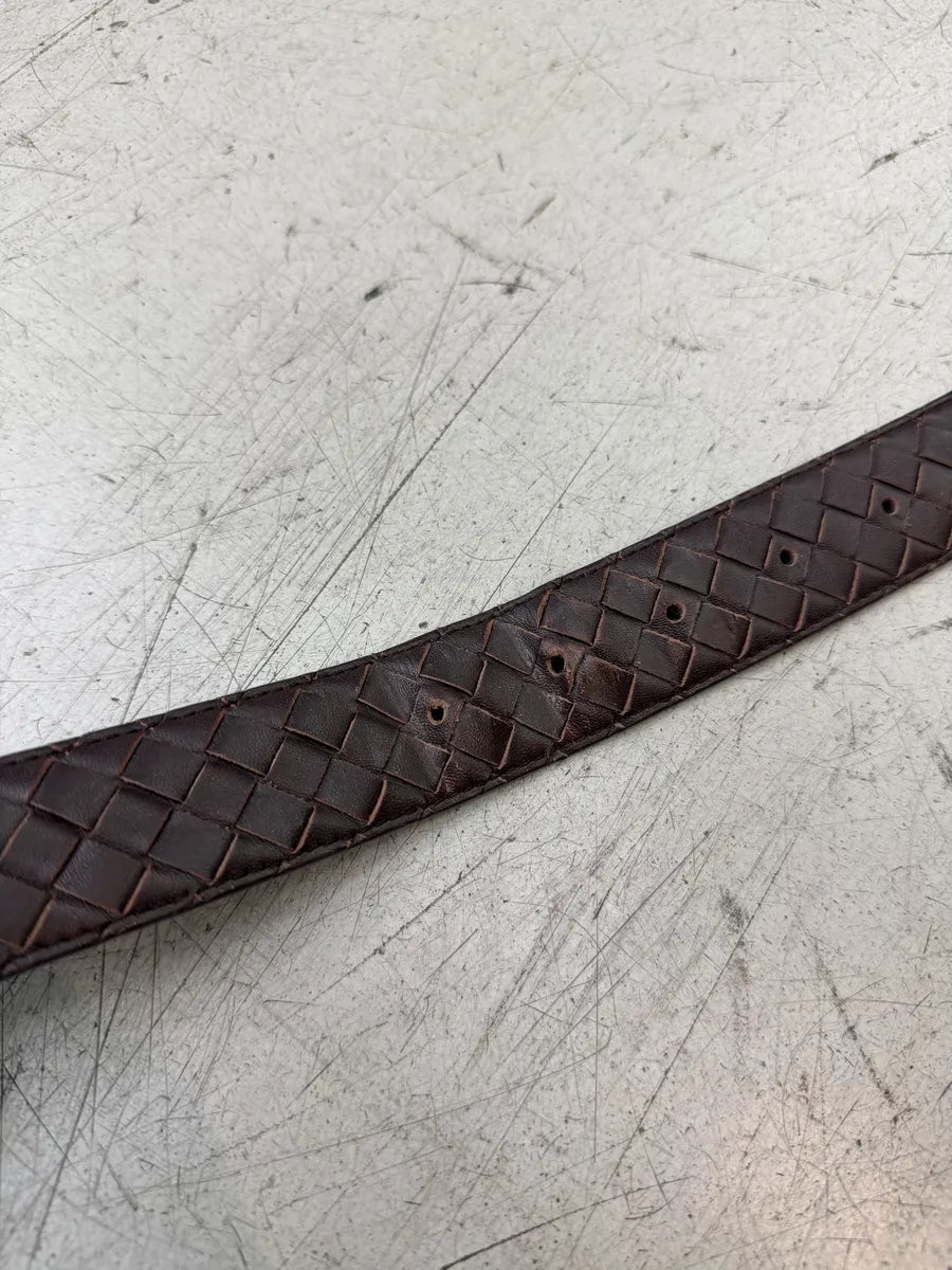 Bottega Veneta Brown Woven Leather Belt WvVHuQL 5