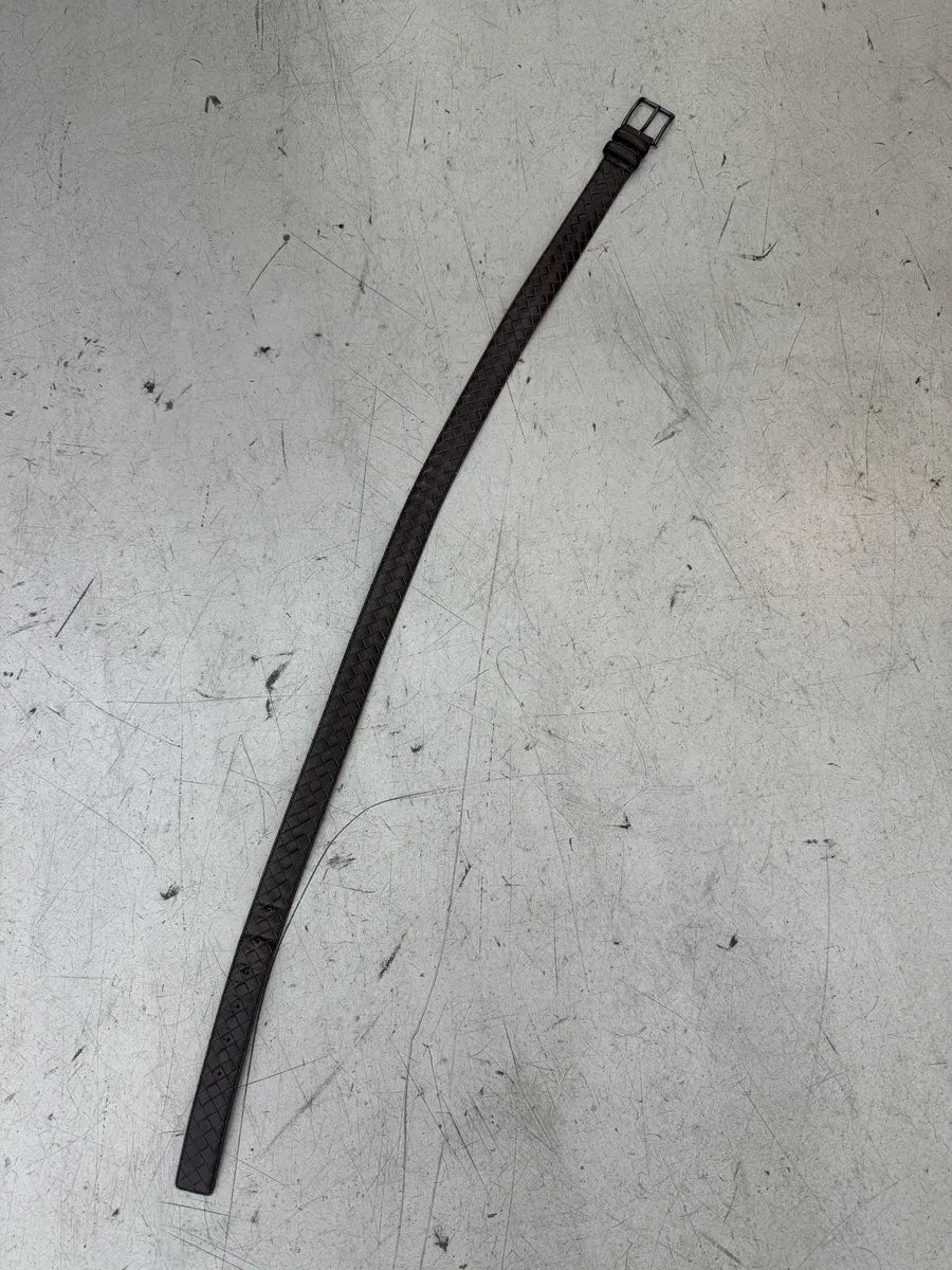 Bottega Veneta Brown Woven Leather Belt WvVHuQL 9