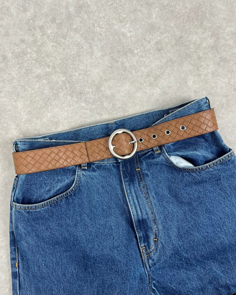 Bottega Veneta Brown Woven Leather Belt UiuGSxf 0
