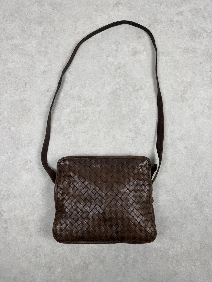 Bottega Veneta Brown Woven Leather Shoulder Bag sGJclVg 0