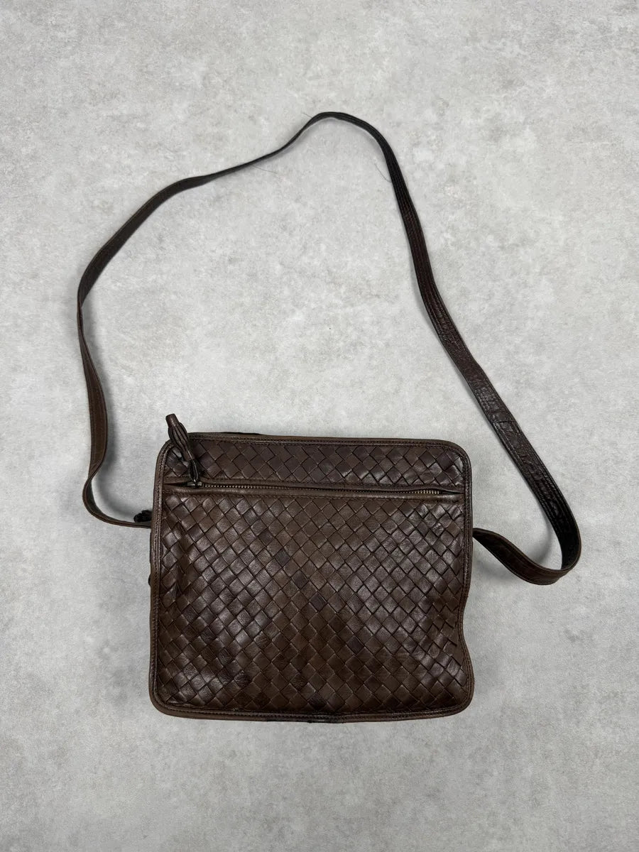 Bottega Veneta Brown Woven Leather Shoulder Bag sGJclVg 1