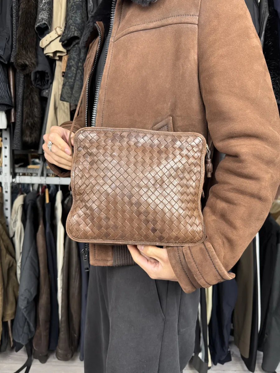 Bottega Veneta Brown Woven Leather Shoulder Bag sGJclVg 2