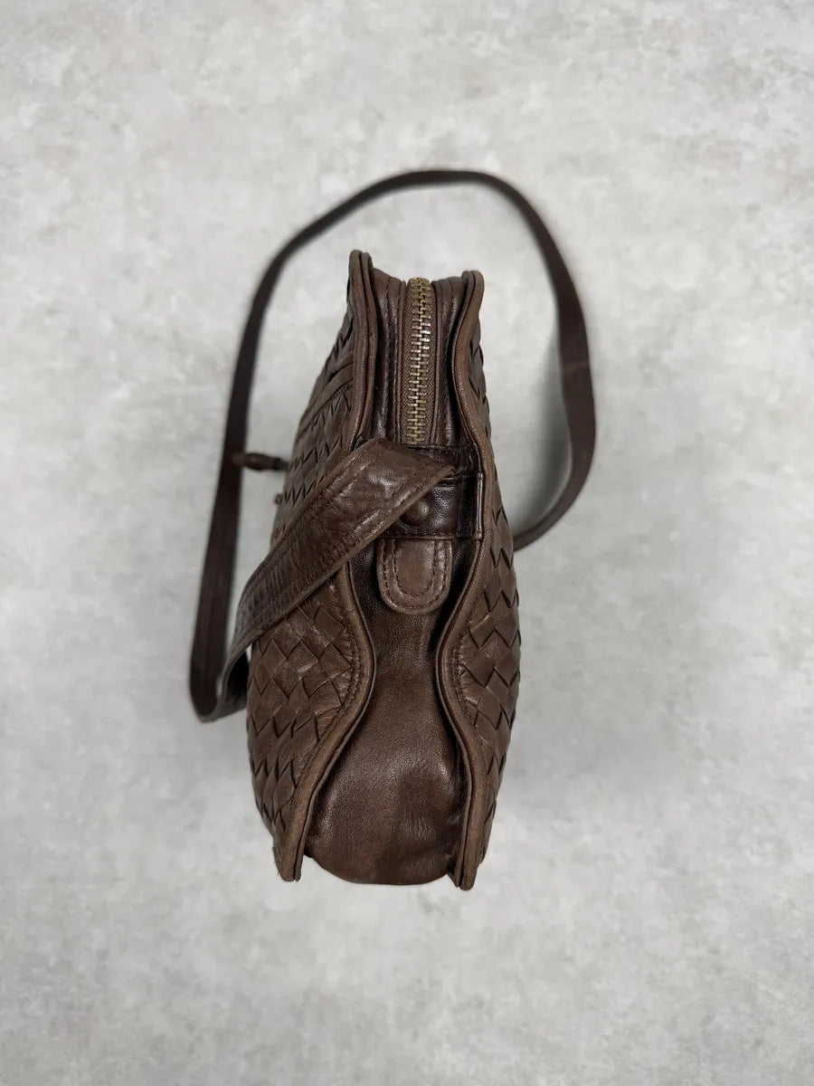 Bottega Veneta Brown Woven Leather Shoulder Bag sGJclVg 4