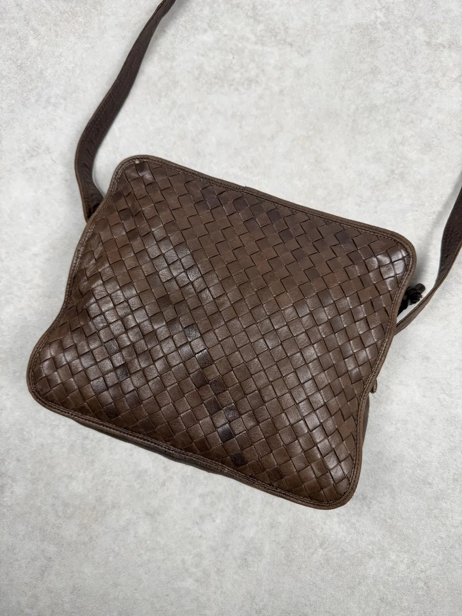 Bottega Veneta Brown Woven Leather Shoulder Bag sGJclVg 5