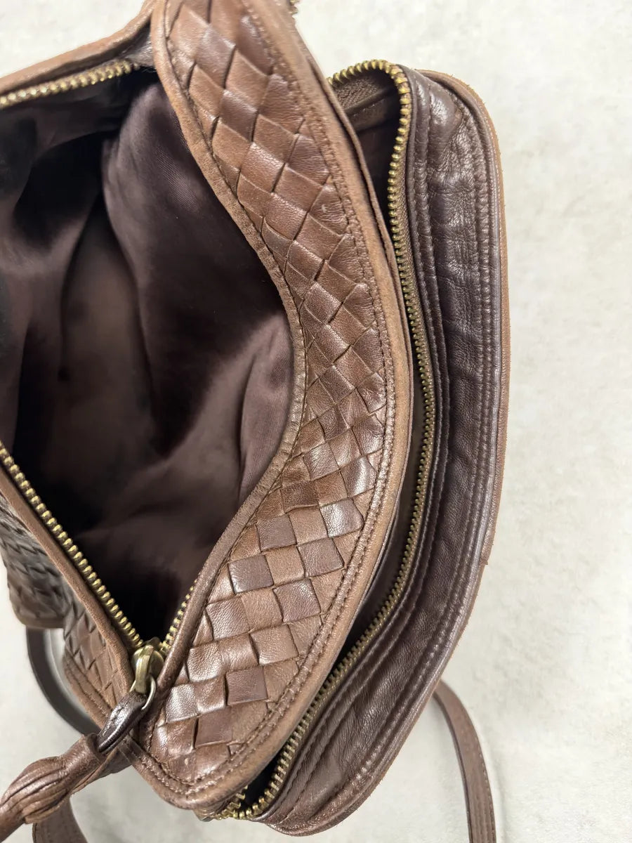 Bottega Veneta Brown Woven Leather Shoulder Bag sGJclVg 6
