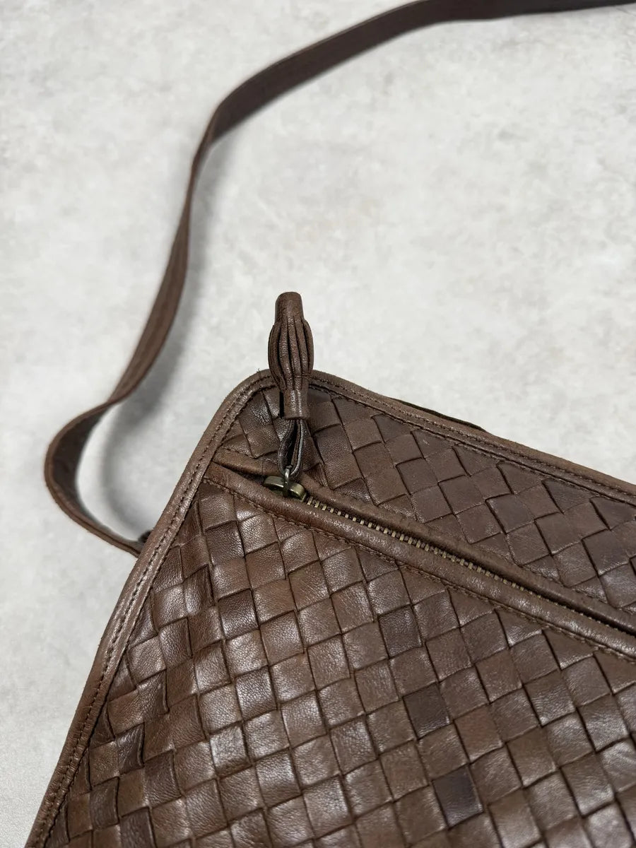 Bottega Veneta Brown Woven Leather Shoulder Bag sGJclVg 8