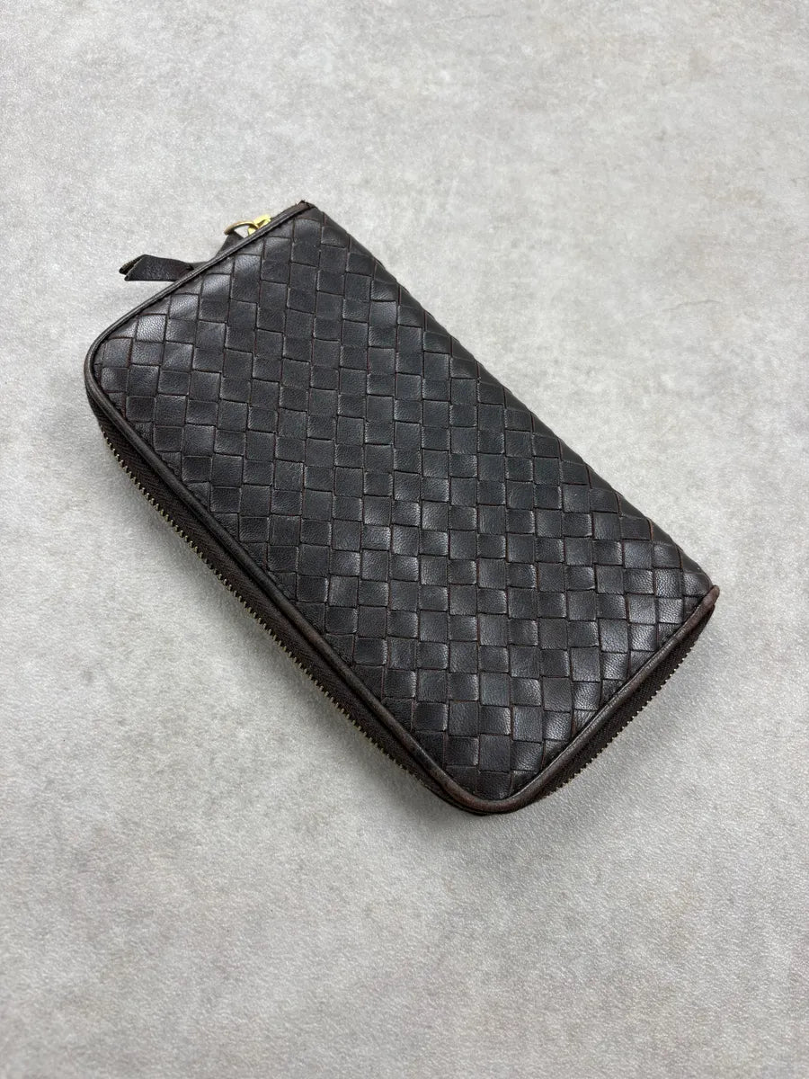 Bottega Veneta Brown Woven Leather Wallet kJMsSxo 2