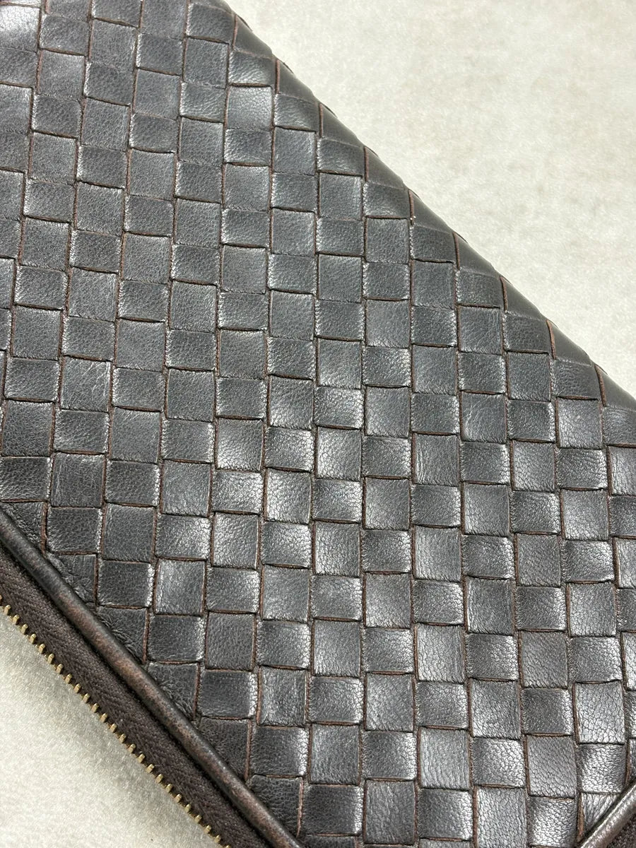 Bottega Veneta Brown Woven Leather Wallet kJMsSxo 3