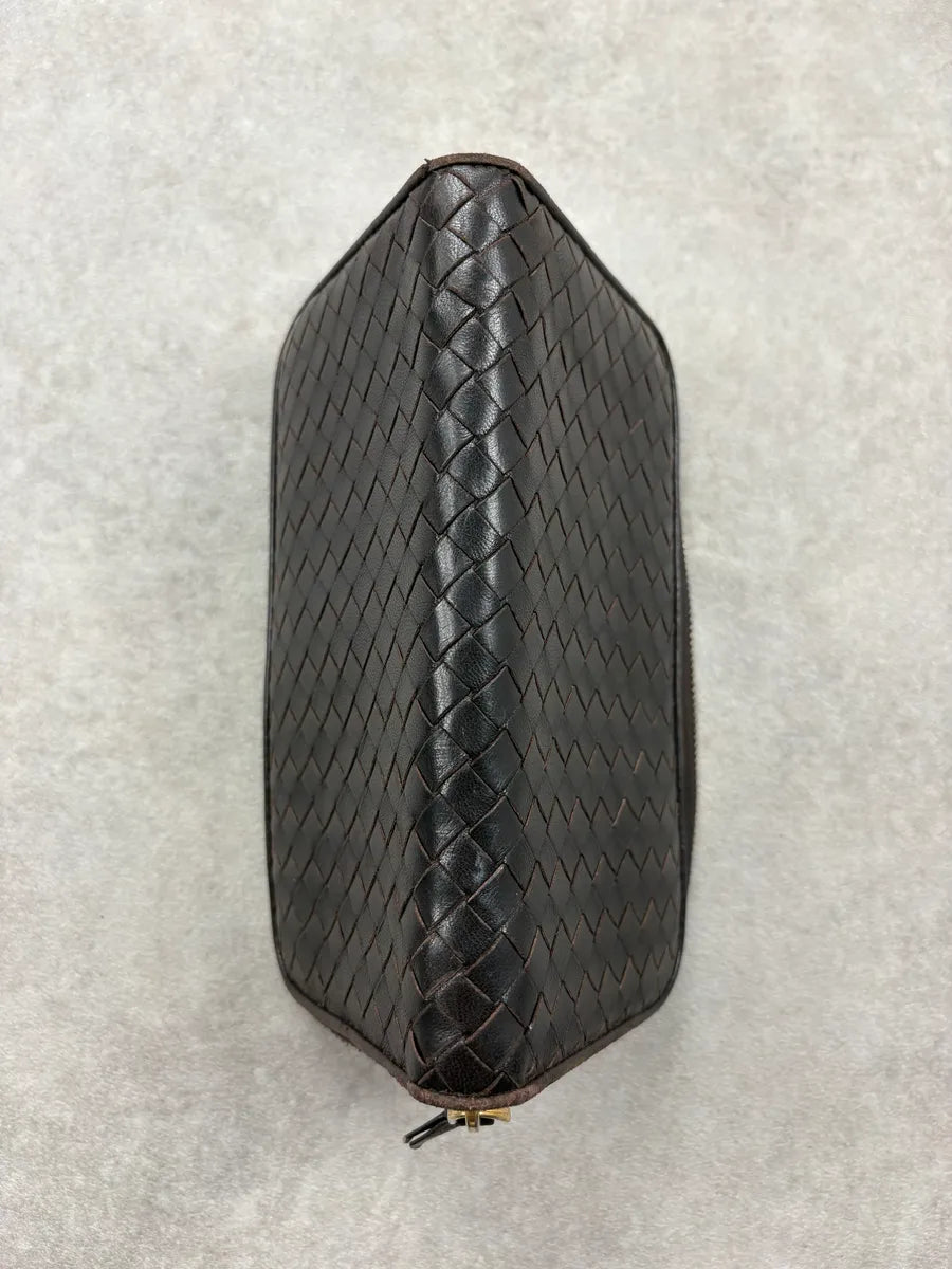 Bottega Veneta Brown Woven Leather Wallet kJMsSxo 4