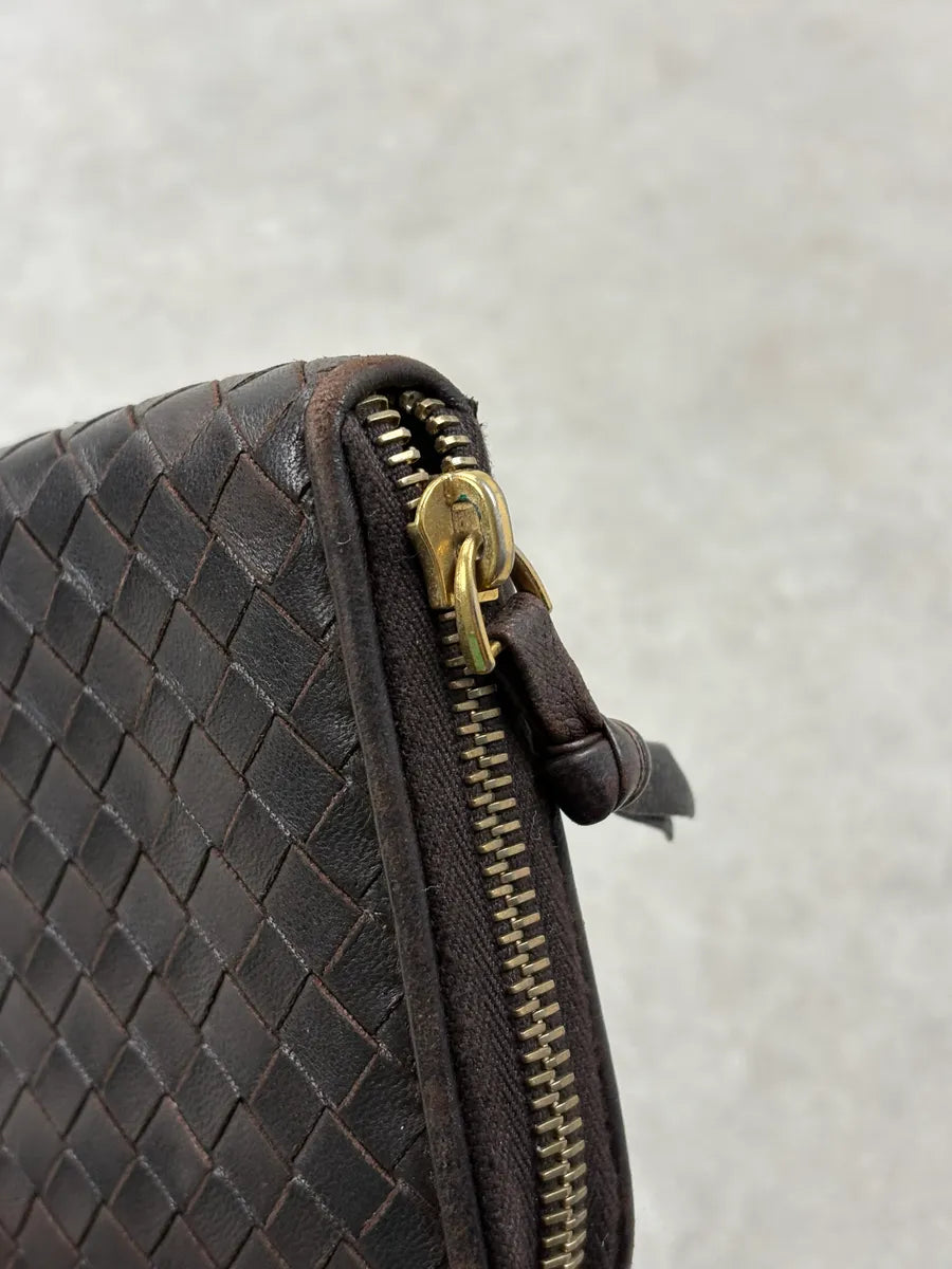 Bottega Veneta Brown Woven Leather Wallet kJMsSxo 6