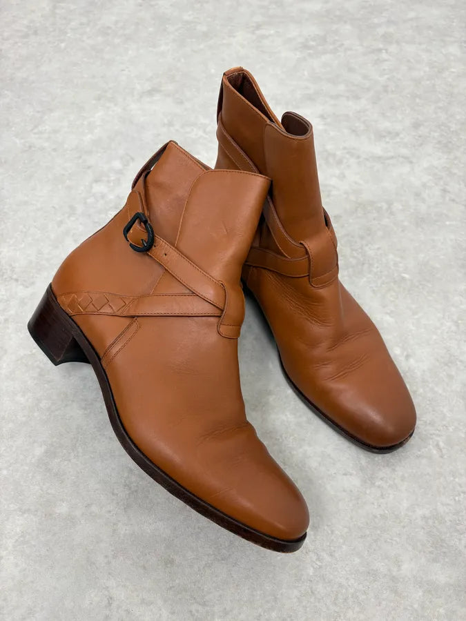 Bottega Veneta Camel Brown Leather Ankle Boots eVeDumq 4