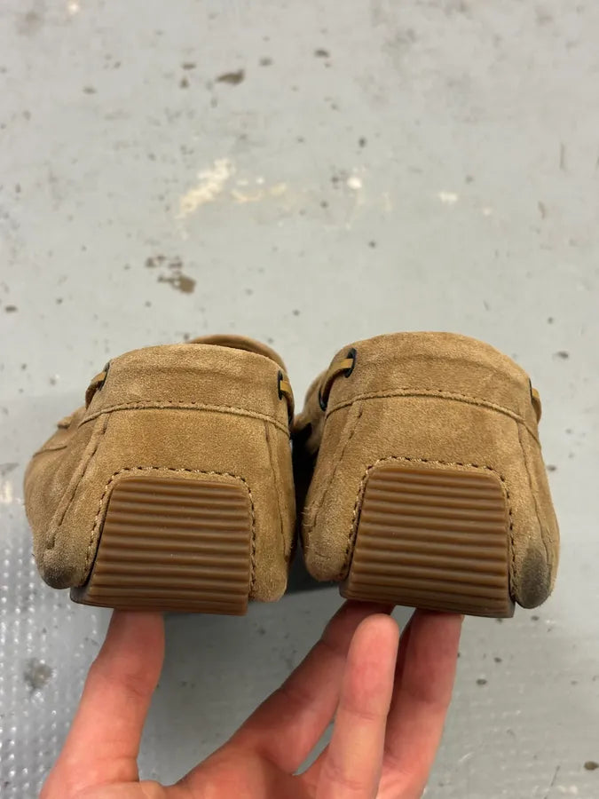 Bottega Veneta Camel Suede Intrecciato Woven Loafers Shoes ZccIRxH 5