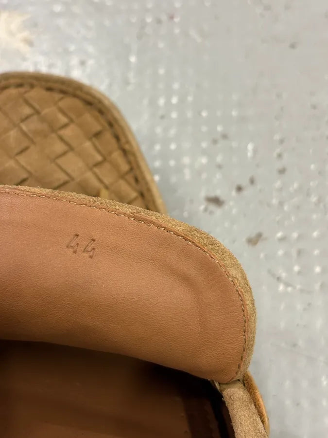 Bottega Veneta Camel Suede Intrecciato Woven Loafers Shoes ZccIRxH 7