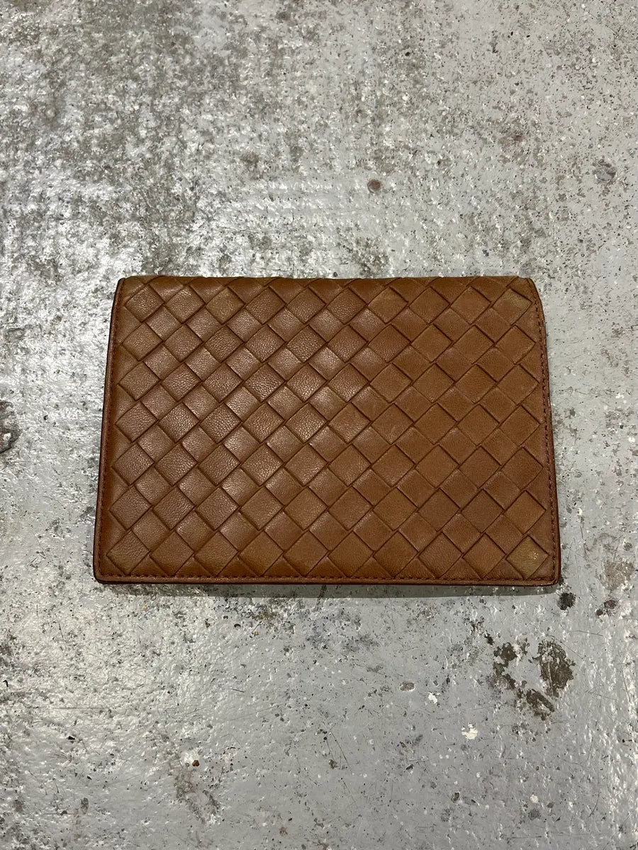 Bottega Veneta Camel Woven Leather Wallet WedRZwO 1