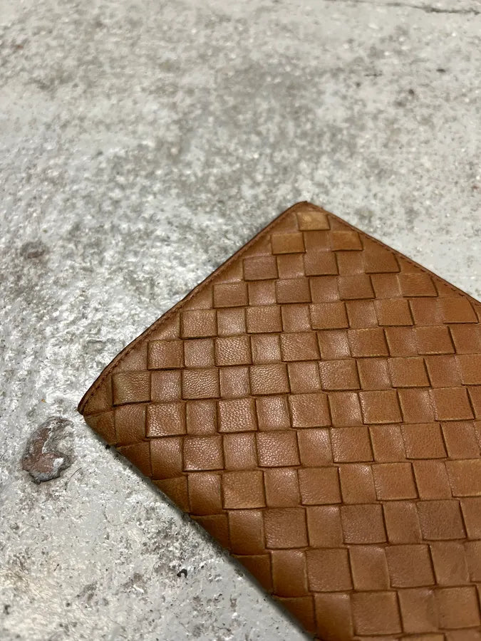 Bottega Veneta Camel Woven Leather Wallet WedRZwO 3