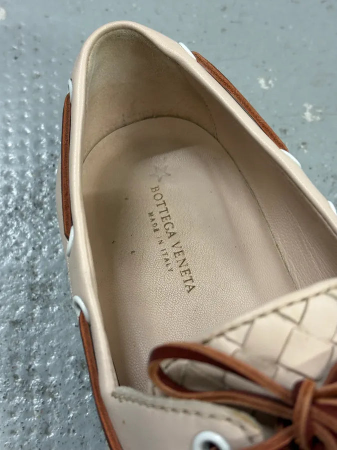 Bottega Veneta Cream Woven Leather Loafers zgbtpSI 8