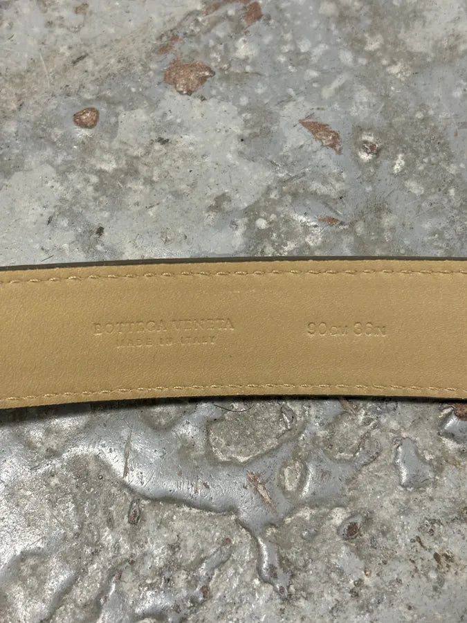 Bottega Veneta Grey Belt Intrecciato Woven Leather Belt SizUgUz 8