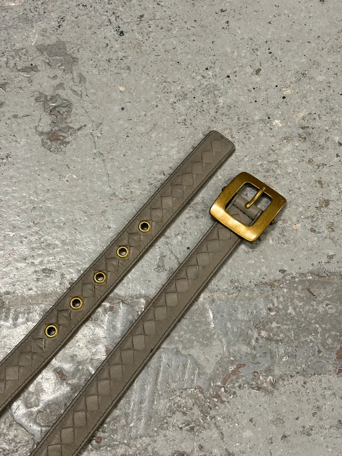 Bottega Veneta Grey Belt Intrecciato Woven Leather Belt SizUgUz 4