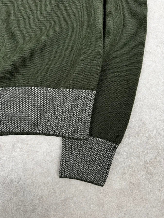 FW2017 Bottega Veneta Green & Grey Wool Cardigan oBanJDA 8