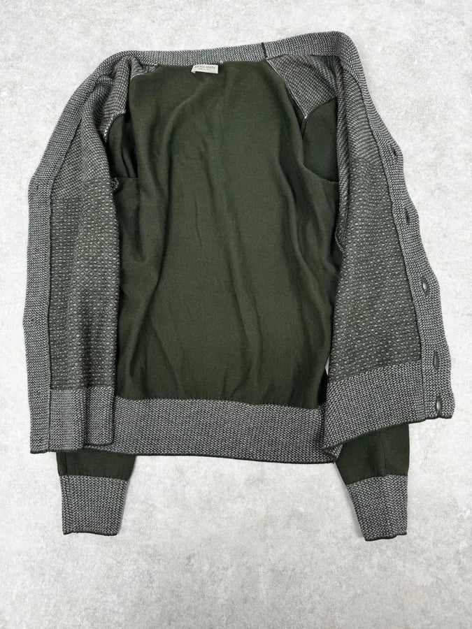 FW2017 Bottega Veneta Green & Grey Wool Cardigan oBanJDA 6
