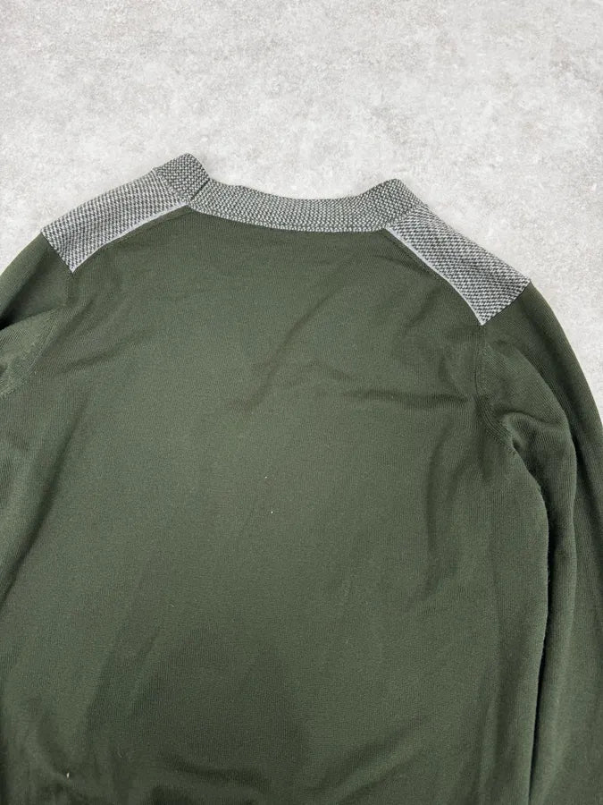 FW2017 Bottega Veneta Green & Grey Wool Cardigan oBanJDA 5