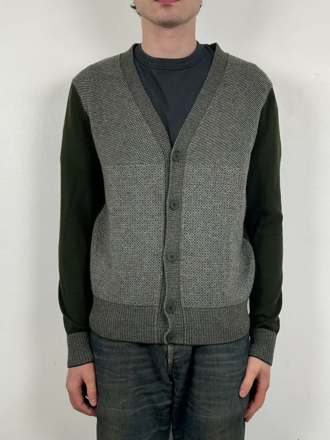 FW2017 Bottega Veneta Green & Grey Wool Cardigan oBanJDA 1
