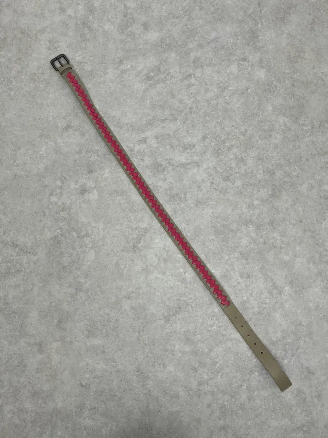 Bottega Veneta Grey & Pink Movement Leather Belt jXKkpMk 5