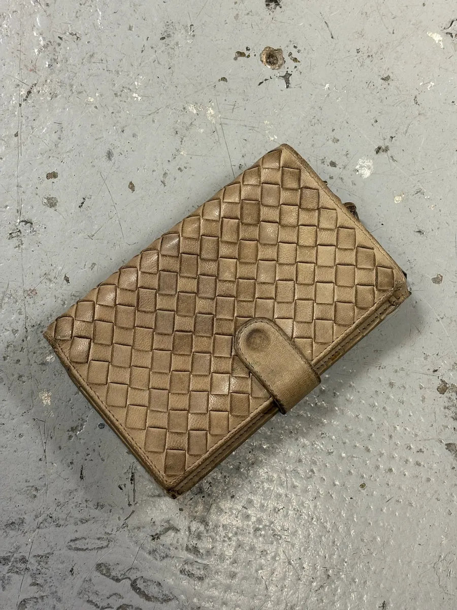 Bottega Veneta Intrecciato Beige Woven Leather Wallet doQppxy 5