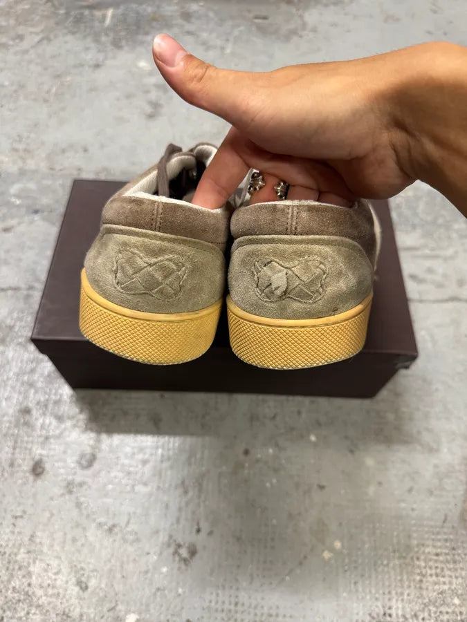 Bottega Veneta Intrecciato Woven Suede Beige Leather Low Sneakers KbIApHv 3