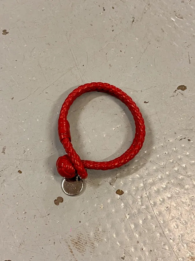 Bottega Veneta Knot Red Leather Armband Bracelet aMhALpz 0
