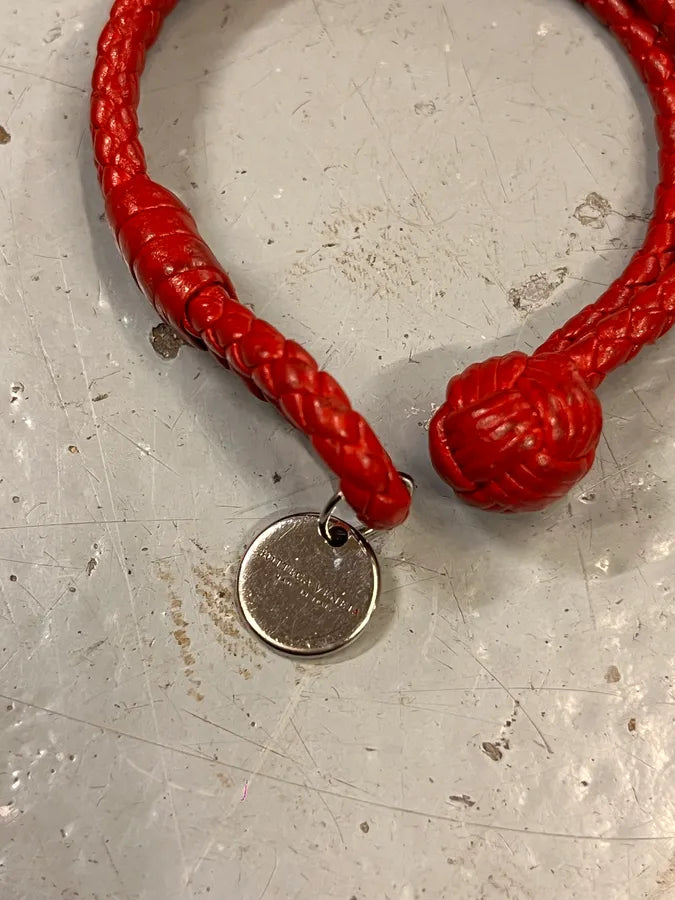 Bottega Veneta Knot Red Leather Armband Bracelet aMhALpz 4