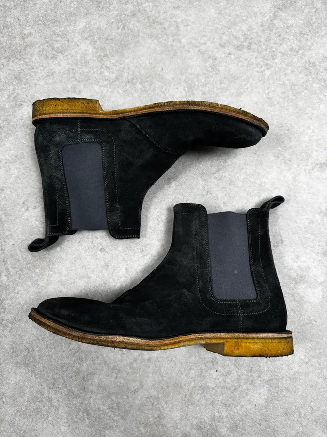 Bottega Veneta Clear Faded Black Suede Chelsea Boots snIzyQP 3