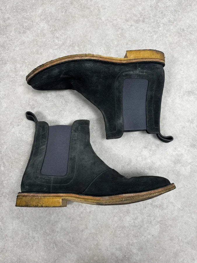 Bottega Veneta Clear Faded Black Suede Chelsea Boots snIzyQP 2