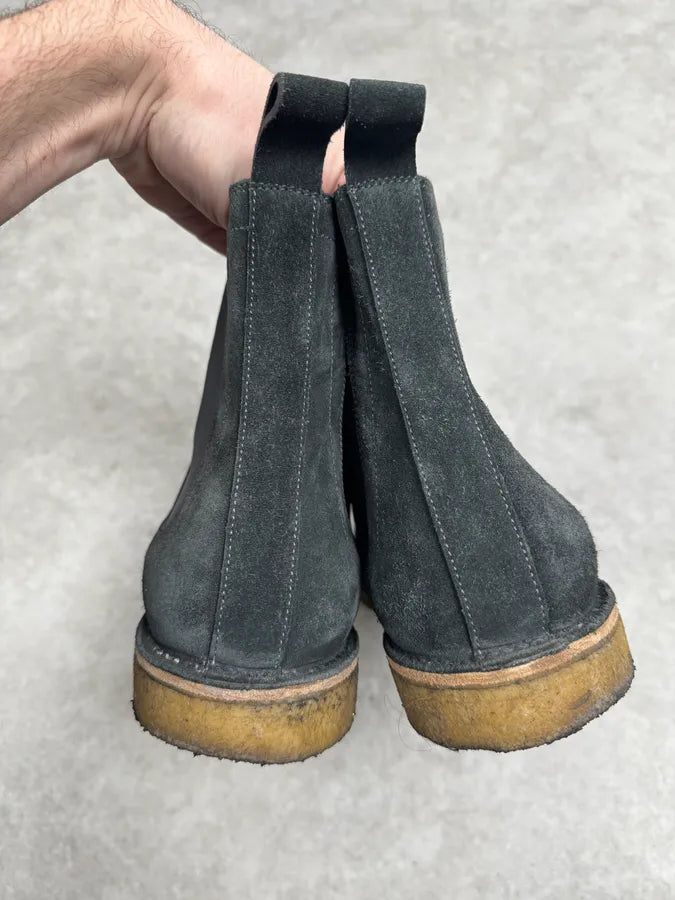 Bottega Veneta Clear Faded Black Suede Chelsea Boots snIzyQP 5