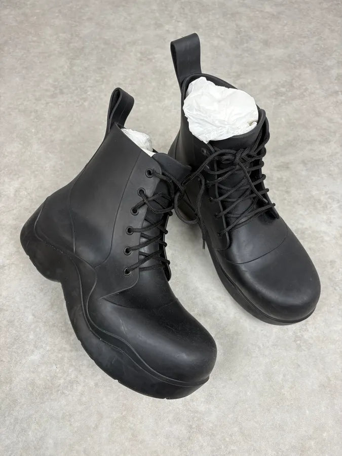 Bottega Veneta Puddle Black Leather Gum Boots RhbQHZo 4