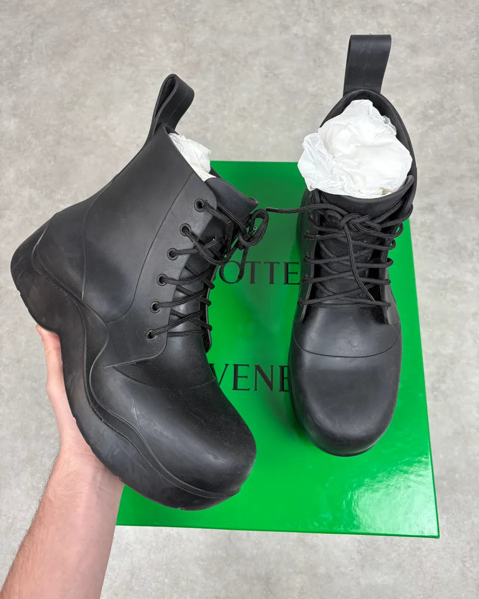 Bottega Veneta Puddle Black Leather Gum Boots RhbQHZo 0