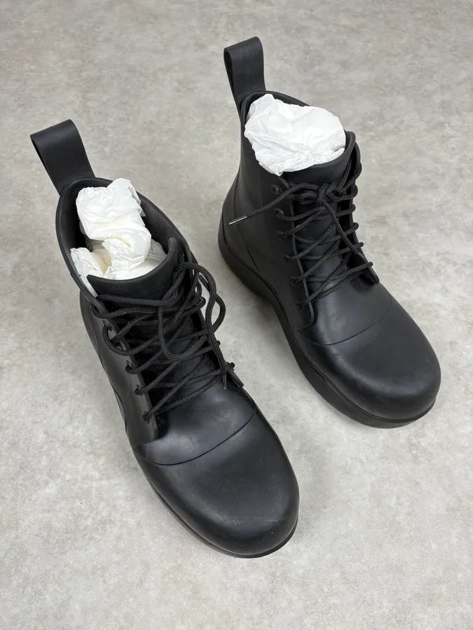 Bottega Veneta Puddle Black Leather Gum Boots RhbQHZo 3