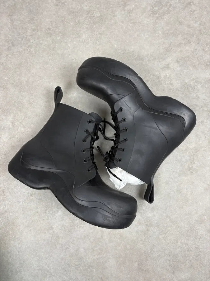 Bottega Veneta Puddle Black Leather Gum Boots RhbQHZo 5